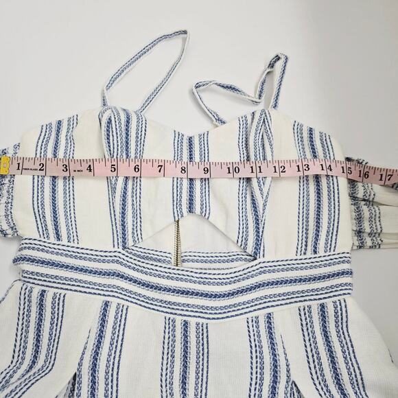 RACHEL Rachel Roy Lola Dress Cotton Stripe Cut-Out Twist Bodice Knee-Length 2 - Picture 6 of 13